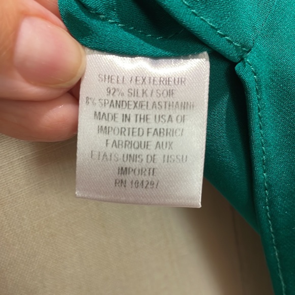 Molly Silk Butterfly Sleeve Green Blouse Sz 2 - Picture 6 of 6